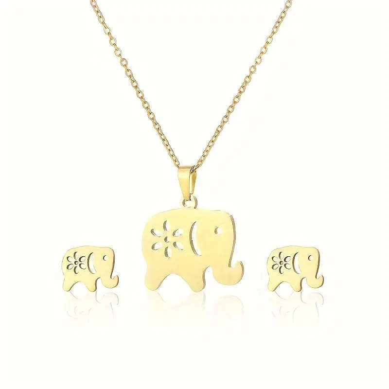 Stainless Steel Jewelry Set for Women - Elephant