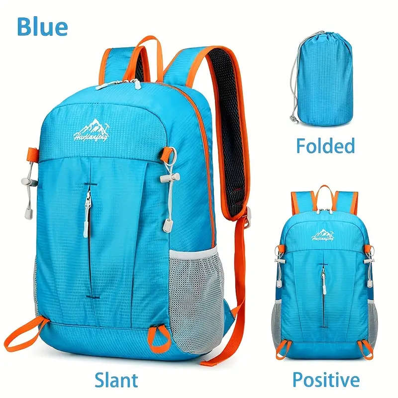 Lightweight Folding Backpack Hydrophobic Nylon Unisex Laptop Business Bag Utility Pocket Shoulder