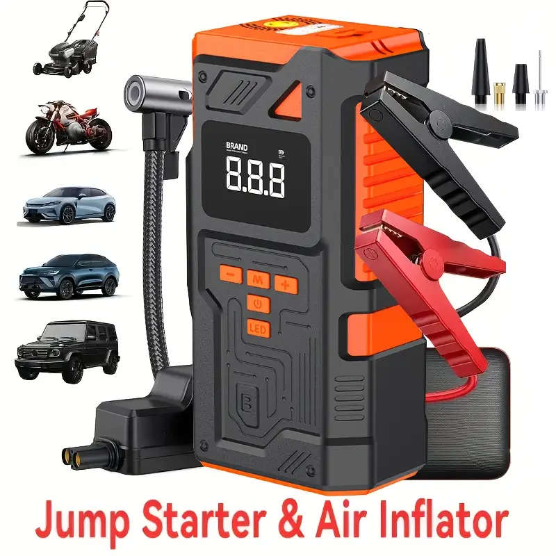 Heavy-Duty Car Emergency Booster - Tire Inflator and Jump Starter