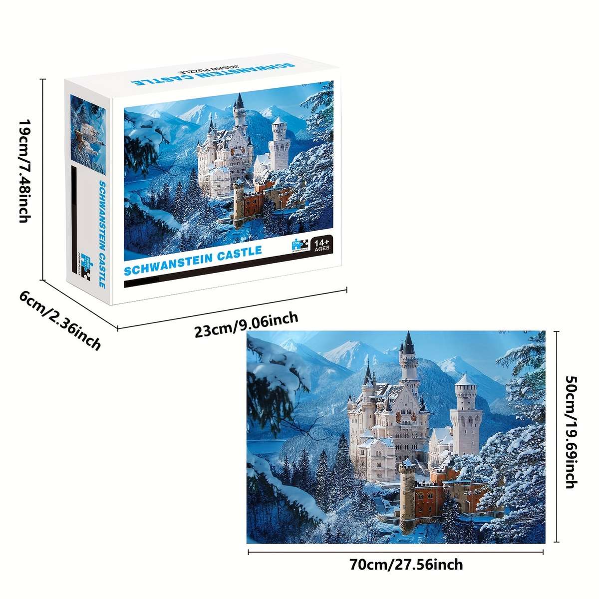 1000pcs Schwanstein Castle Puzzle Premium Quality Thick Durable Seamless Jigsaw