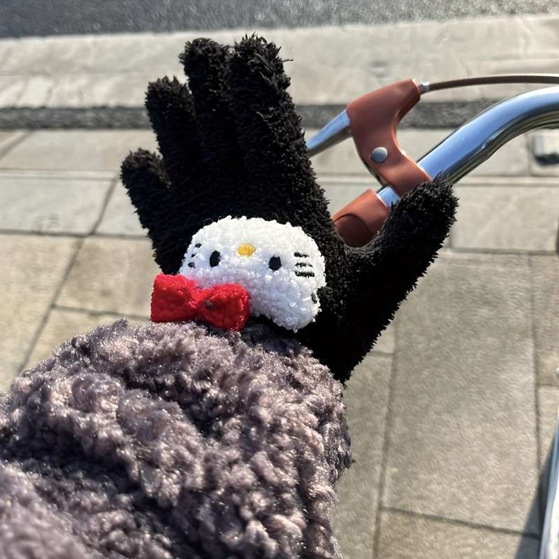 1 Pair Rose Red One Size Warm Gloves