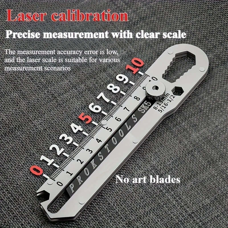 1pc Stainless Steel Precision Art Knife with Retractable Handle 10-in-1 Multifunctional Office Cutti