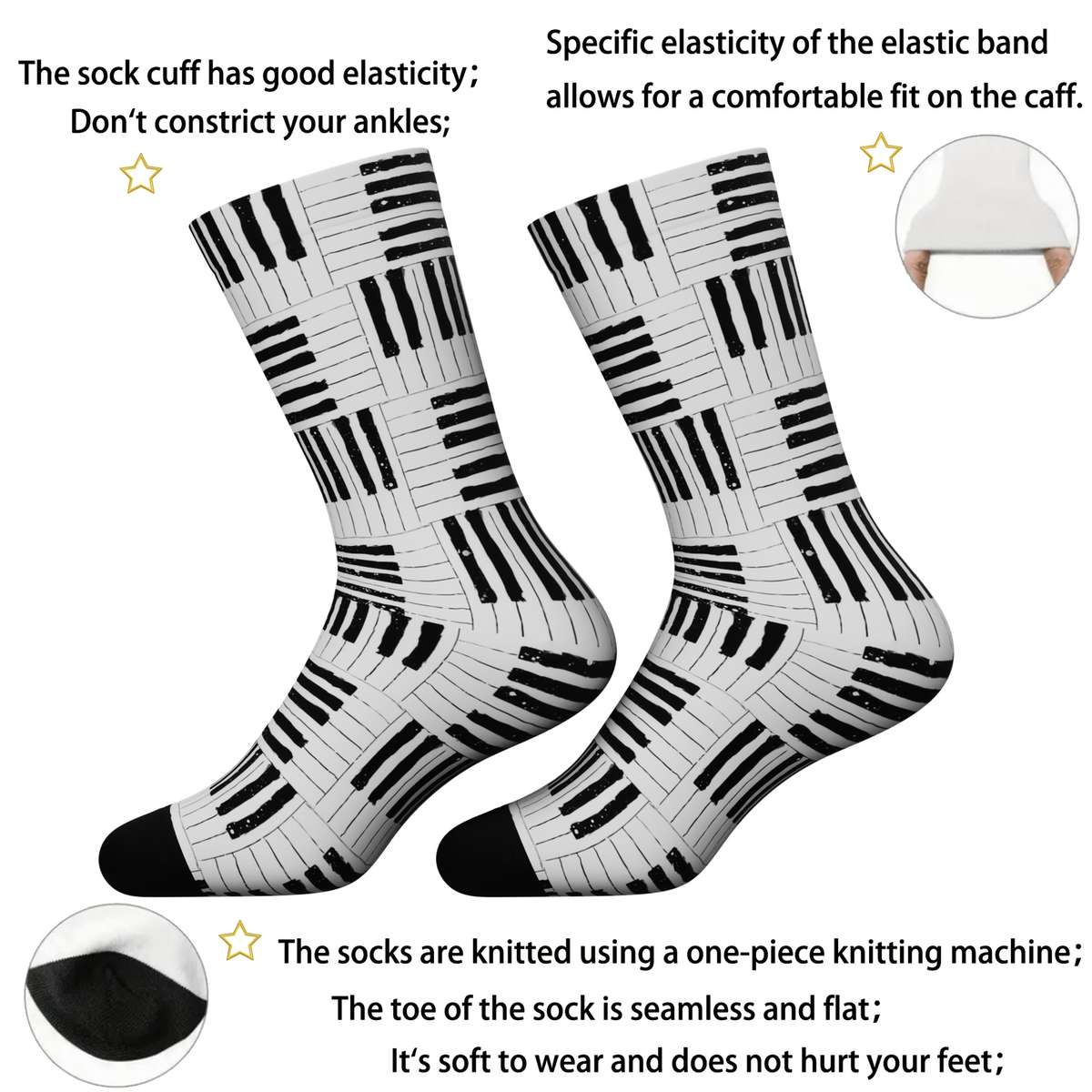 1 Pair Multicolor Size M Socks