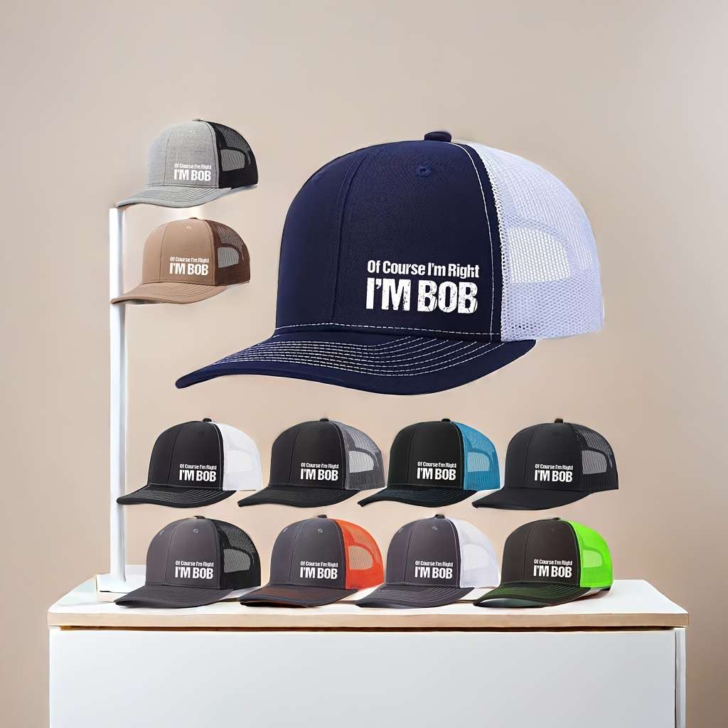 Unisex Polyester Baseball Cap With Of Course I'M Right Print Breathable Mesh Snapback Hat A