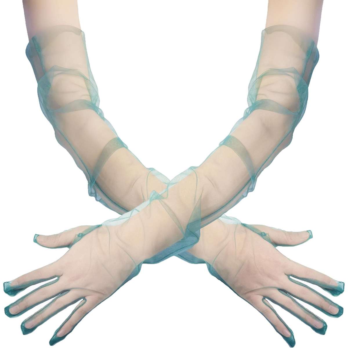 1 Pair White Evening Party Gloves