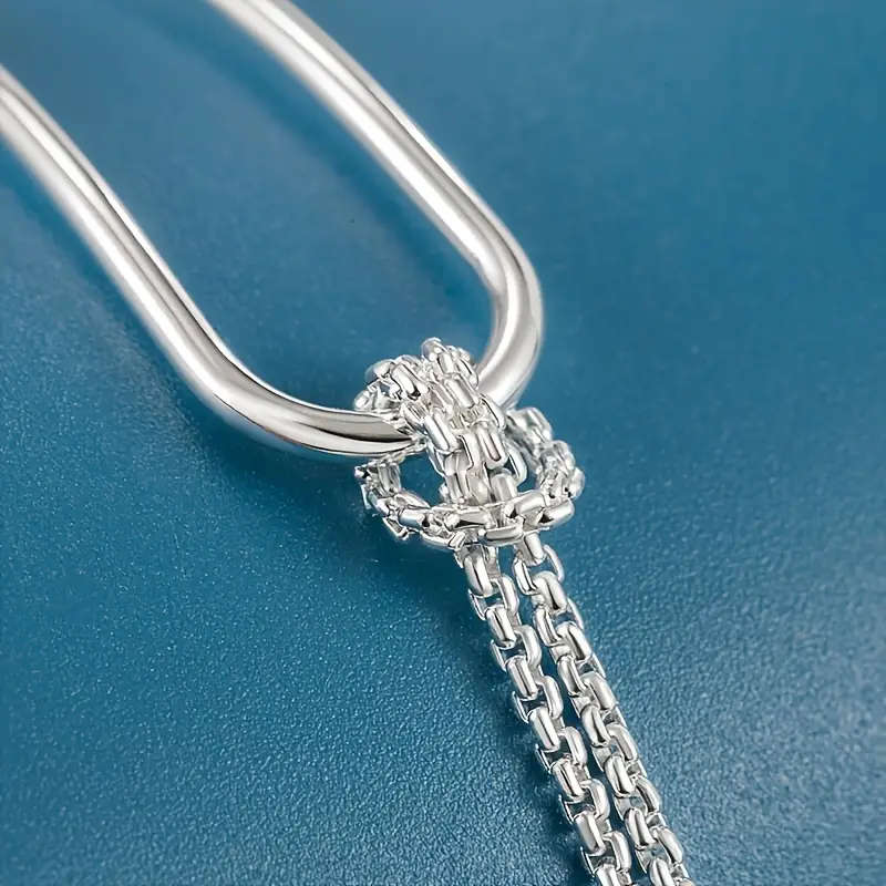 925 Silver Elegant New Minimalist Geometric Collage Bracelet