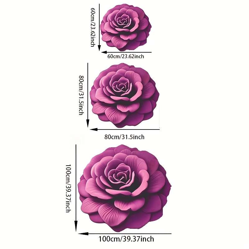 1Pc 60x60cm 23.6x23.6inch Blue Flower Floor Mat