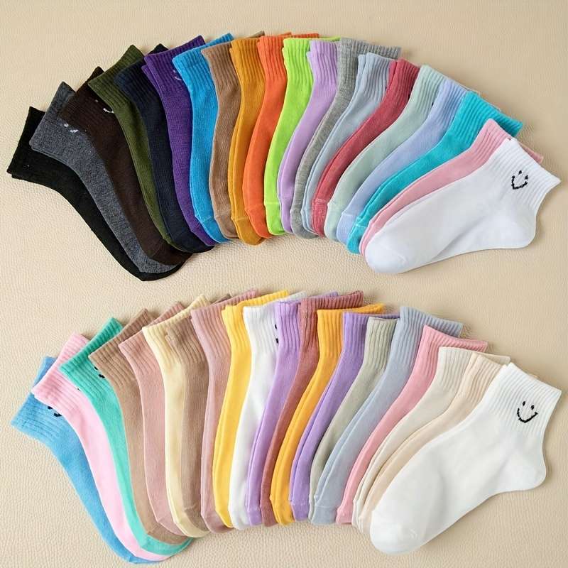 Sock Random Mixed Colors 20 Pairs One Size