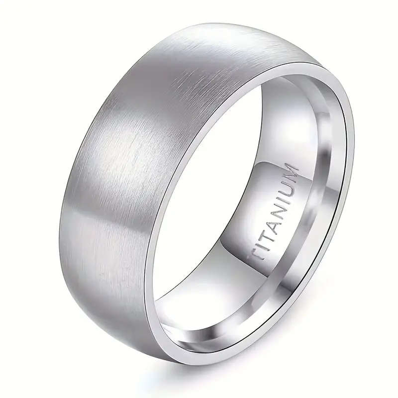 Titamium Men's Band Ring - Minimalist Modern design, Polished Metallic Finish