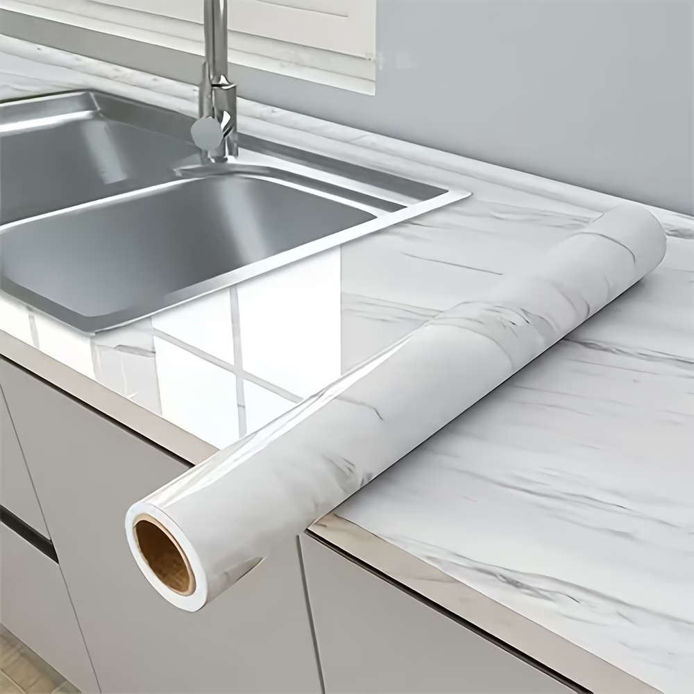1 Roll Of 0.15mm Thick Imitation Marble PVC Wallpaper 40cm x 2m