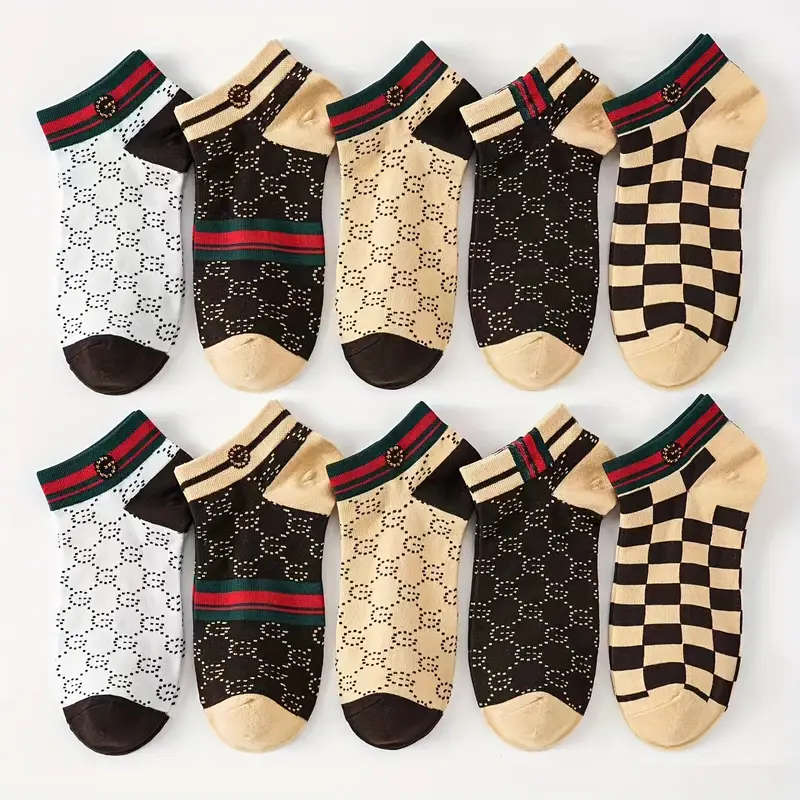 10Pairs of Thin Sweat-Absorbent Breathable Versatile Light Luxury Fashion Versatile Shallow Mouth Sh