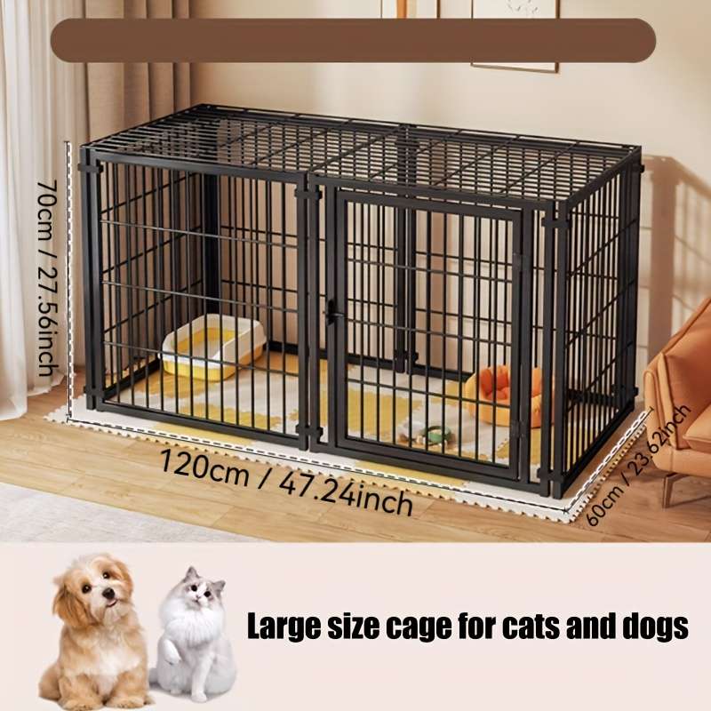 1pc 2-grid white injection molded wheelless Pet Cage