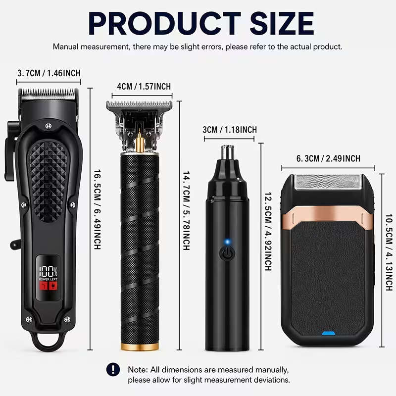4pcs Gents Cordless Hair Clipper Set