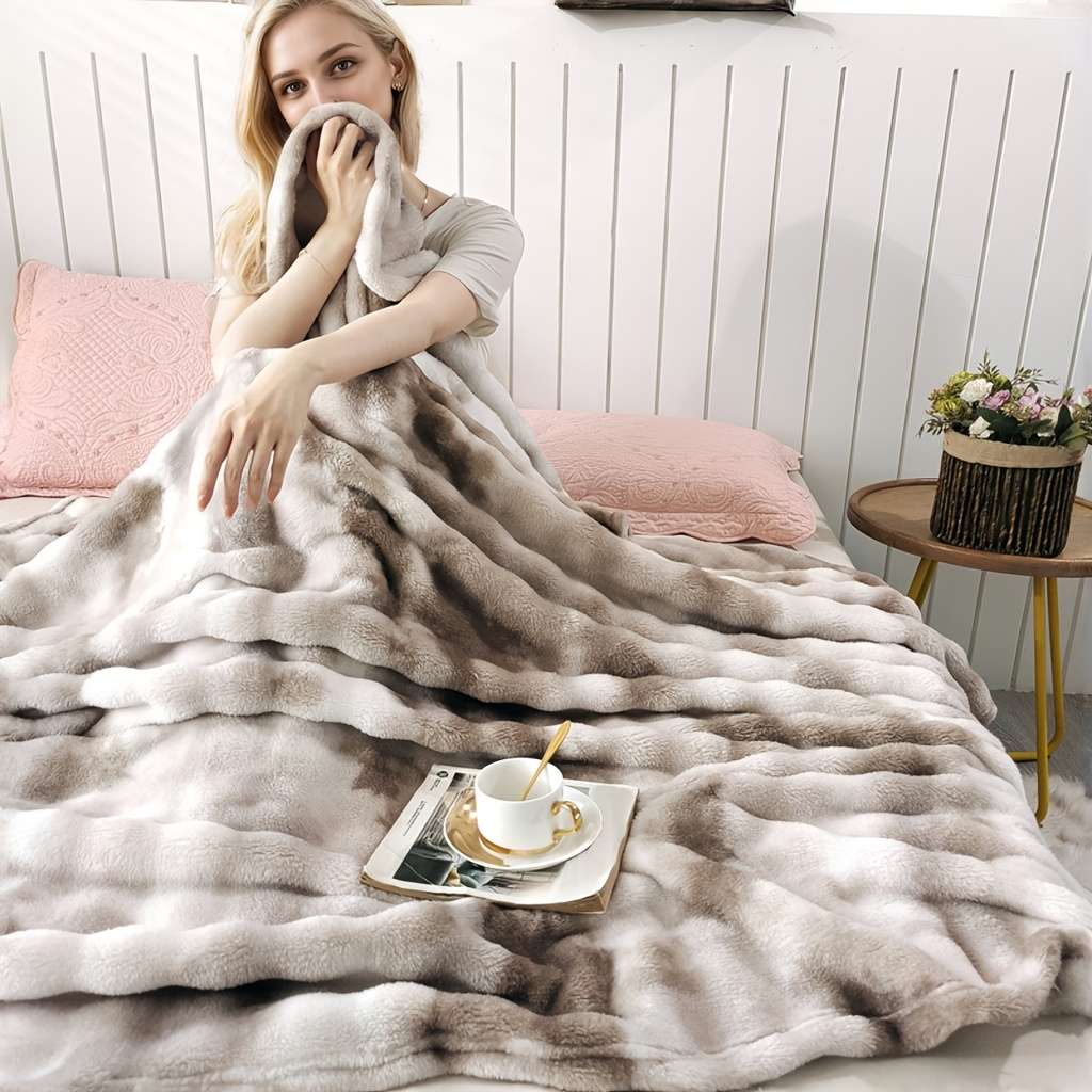 1ps Blanket Color Artificial Jade Powder White Edge size XXL