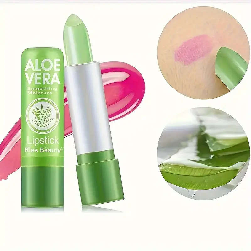 Aloe Vera Color-Changing Lip Balm - Long-Lasting, Non-Stick