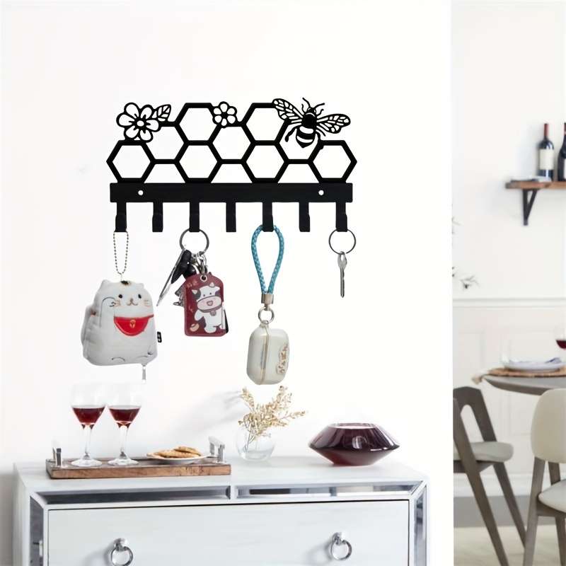 Bee Hive Wall HookMetal Key Hat  Backpack Rack for Home DecorPerfect for Living Room Hallwa