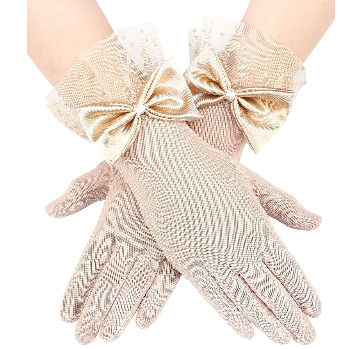 1 Pair White Vintage Style Lace Gloves