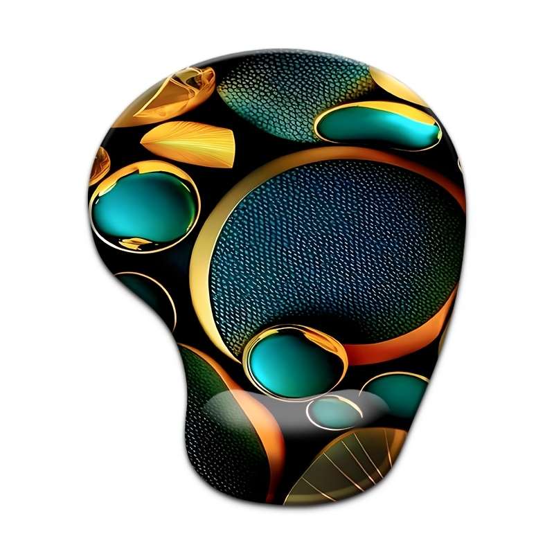 1pc Ergonomic Mouse Pad with Wrist Support Cute Floral Design Non-Slip Base with Beaut