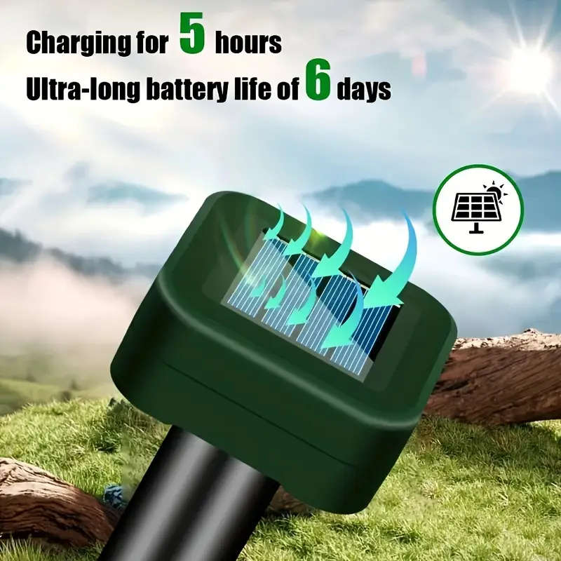 2pcs Solar Animal Repellent Stakes with Solar Panels