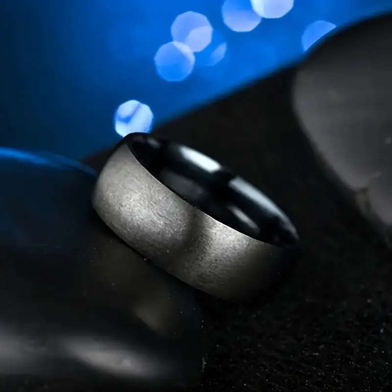 8mm Wide Matte Black Ring - Tungsten