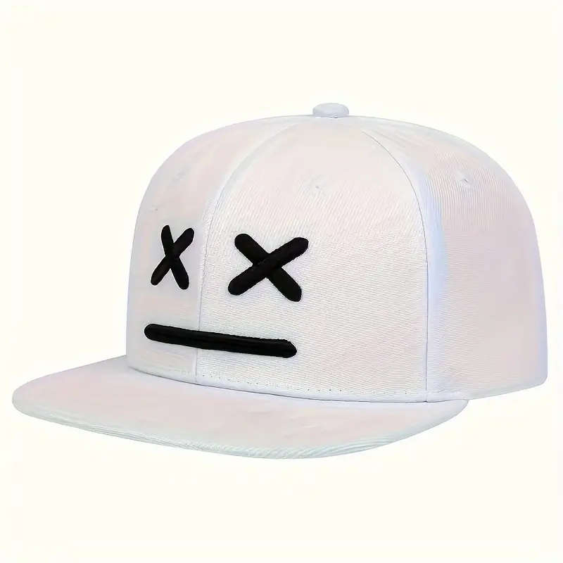 1pc Snapback Baseball Cap with Embroidered Expression Adjustable Breathable Sun Hat for All Seasons