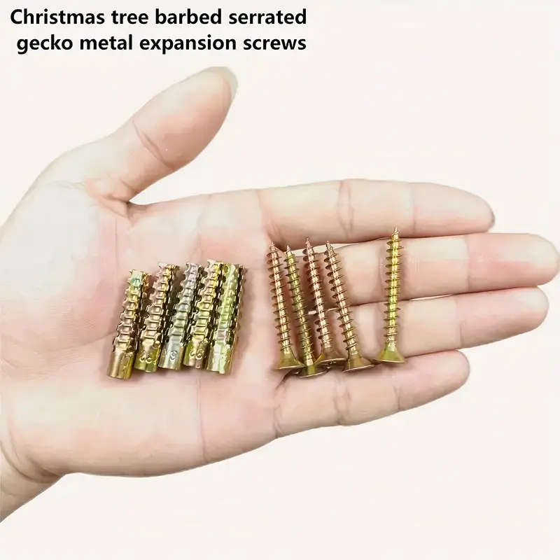 50 Pcs 25 Sets Of Iron Serrated Gecko Expansion Screws Light Metal Expansion Pipe Nails M6