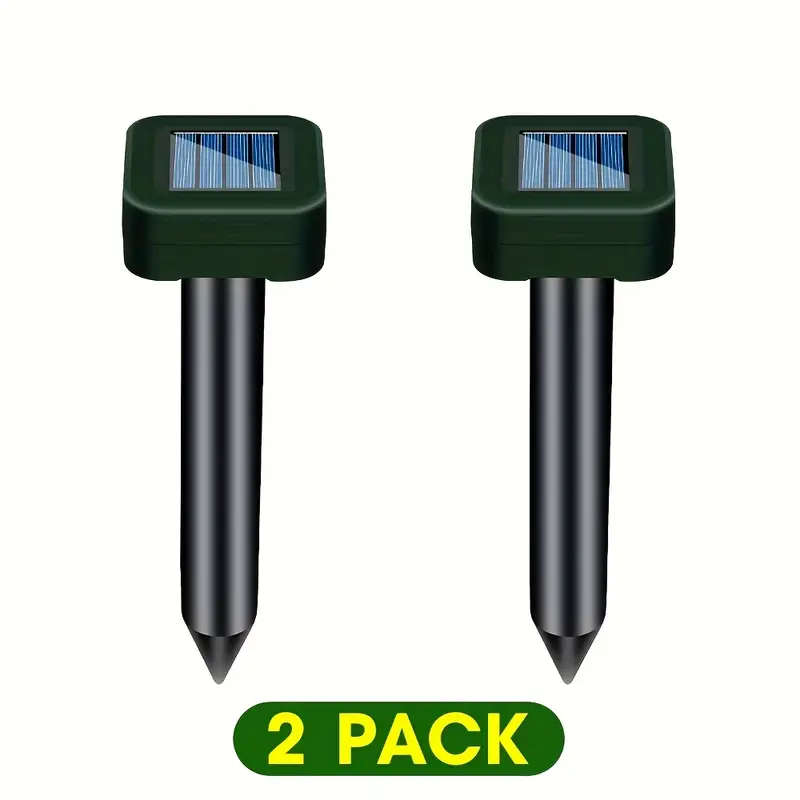 2pcs Solar Animal Repellent Stakes with Solar Panels