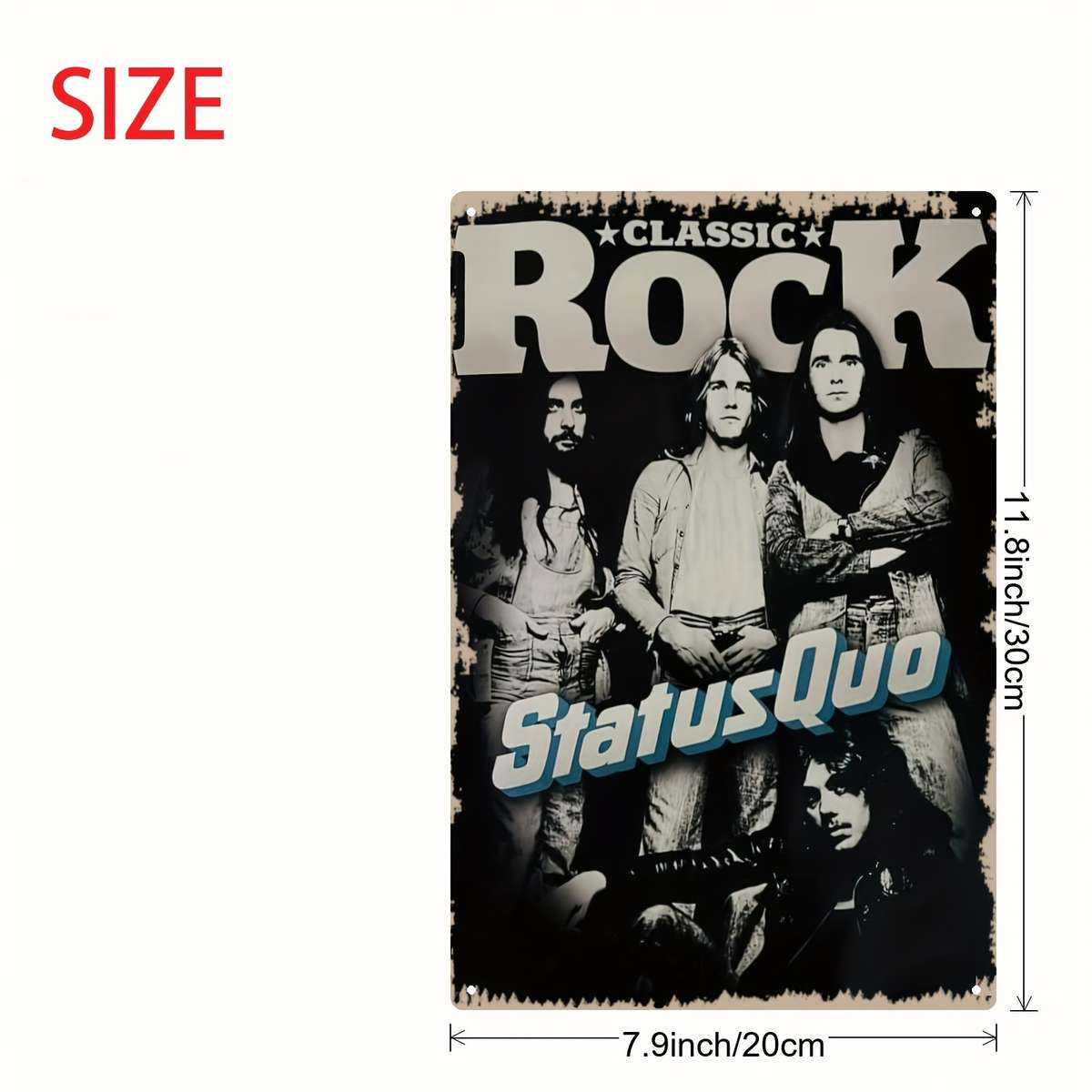 2D  Metal Iron Signboard Status Quo Classic Rock Band Poster Nostalgic British Rock Style Pe