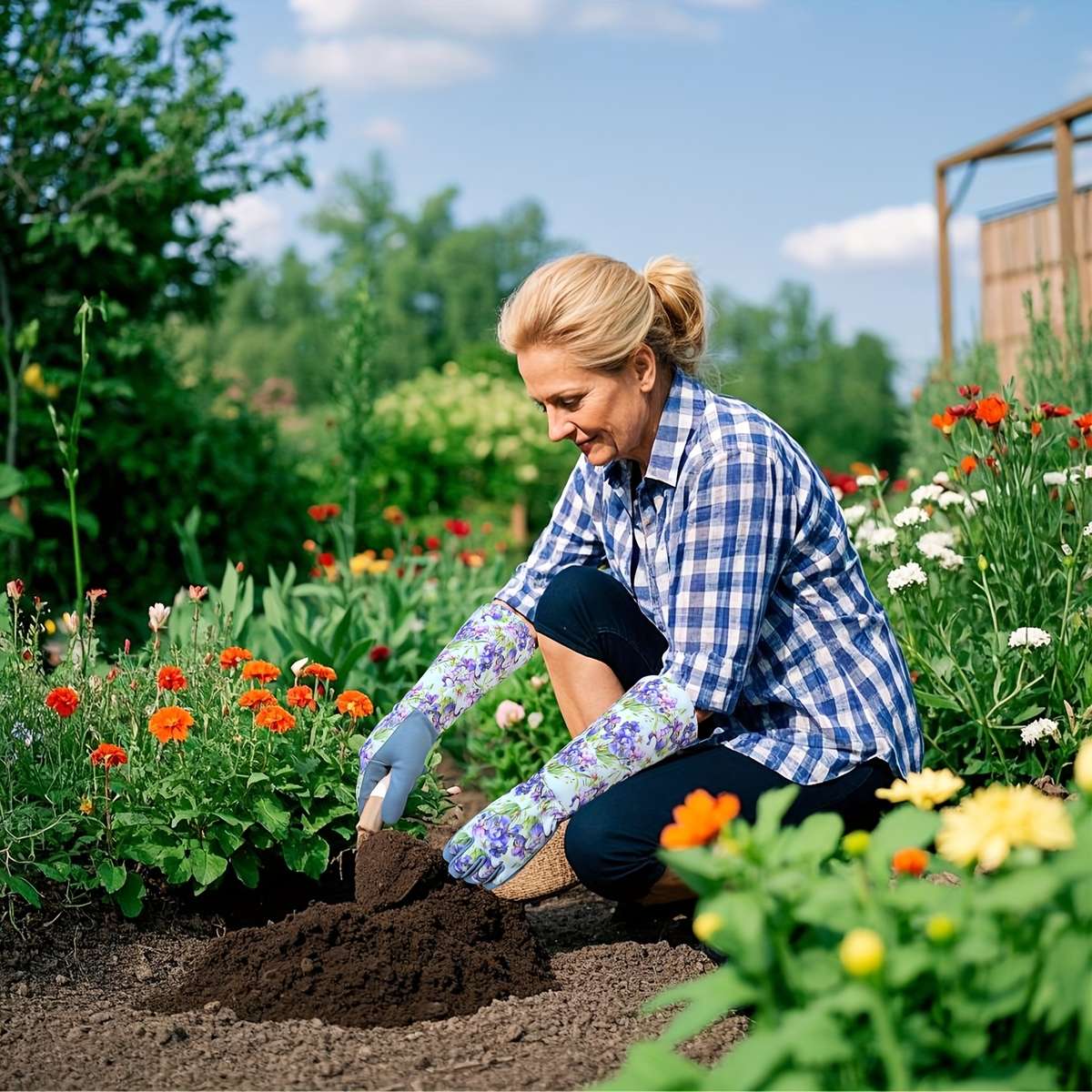 1 Pair Brown Size M-L Household Cleaning Gloves