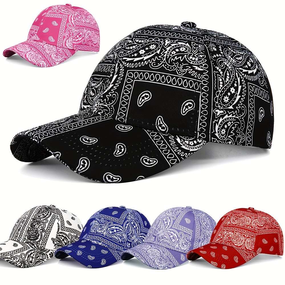 Assorted Paisley Print Baseball Caps