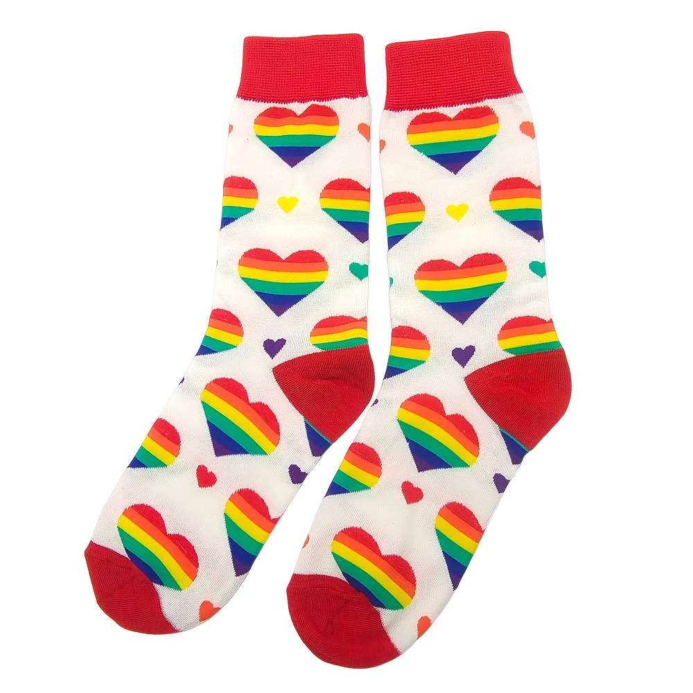 1 Pair White Love Style One Size Socks