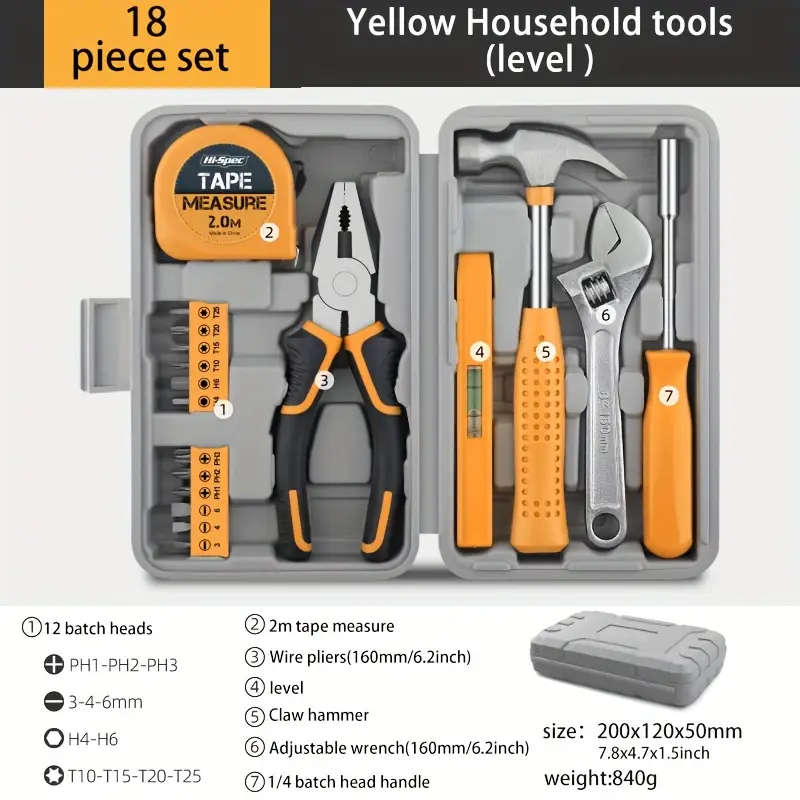 Home Hardware Set Tool Box Multi-Functional Pliers Wrench Hammer Home Repair Tool Box Combination