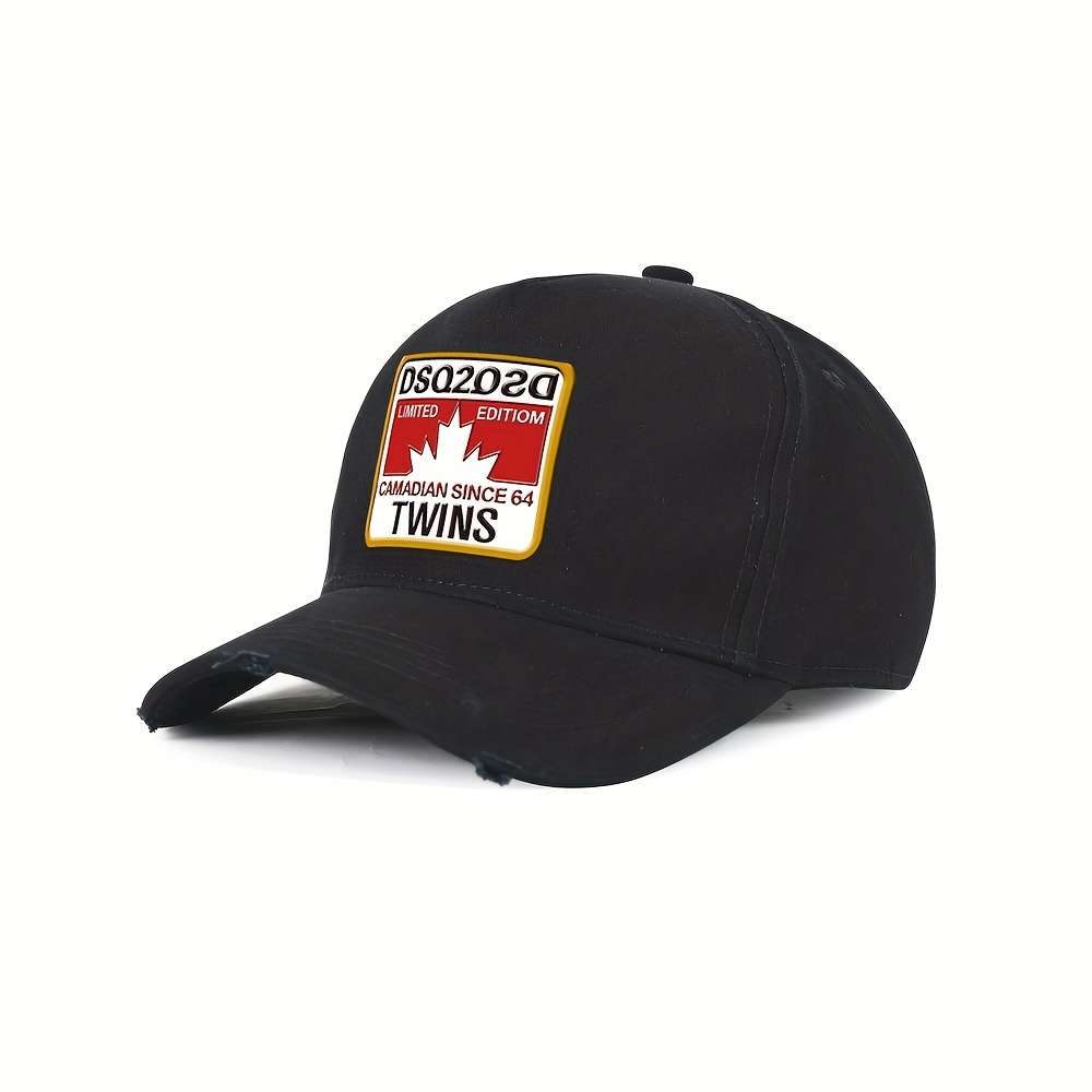 F108 Limited Edition Distressed Cotton Baseball Cap Twins Design Hand Wash Only Stretch