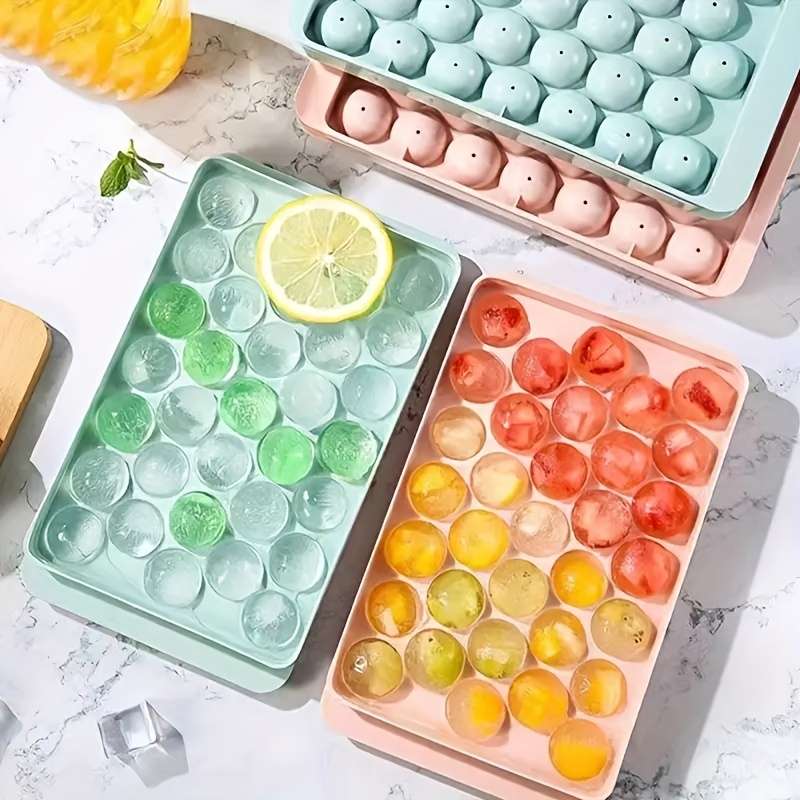 33 Cavity Round Silicone Ice Cube Tray Food Grade