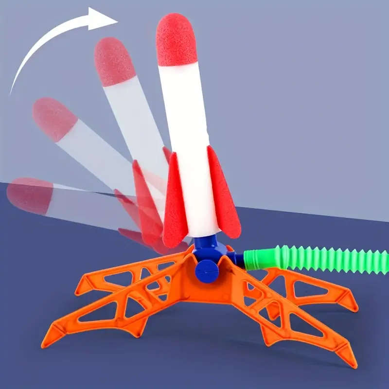 1pc Interactive Toy Rocket Launch Step-On Outdoor Play Toy Stepon Mechanism Plastic Construction