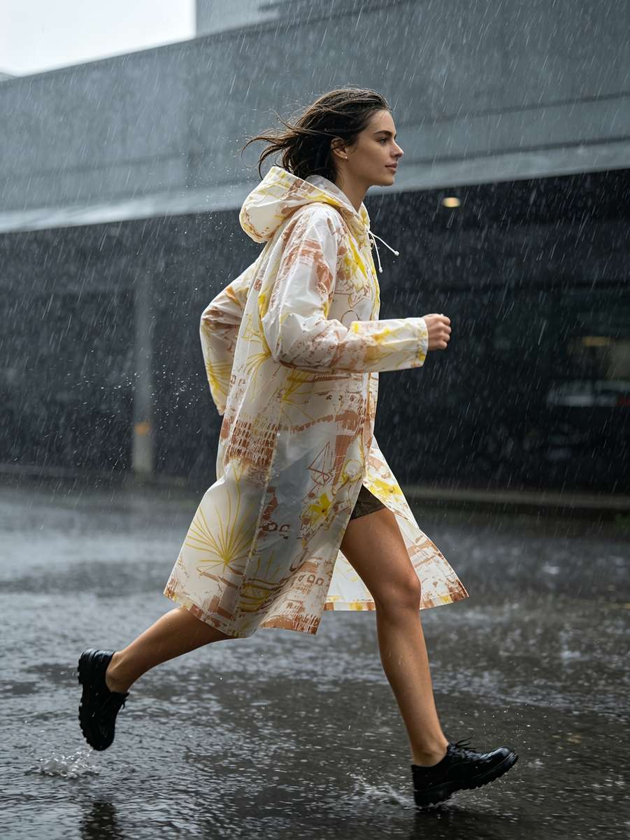 Raincoat White Size Asian Onesize