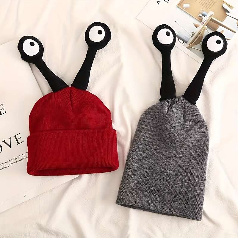 Women's Knit Beanie Hat with Earflap Cartoon Insect Design Soft And Cozy for Fall Winter
