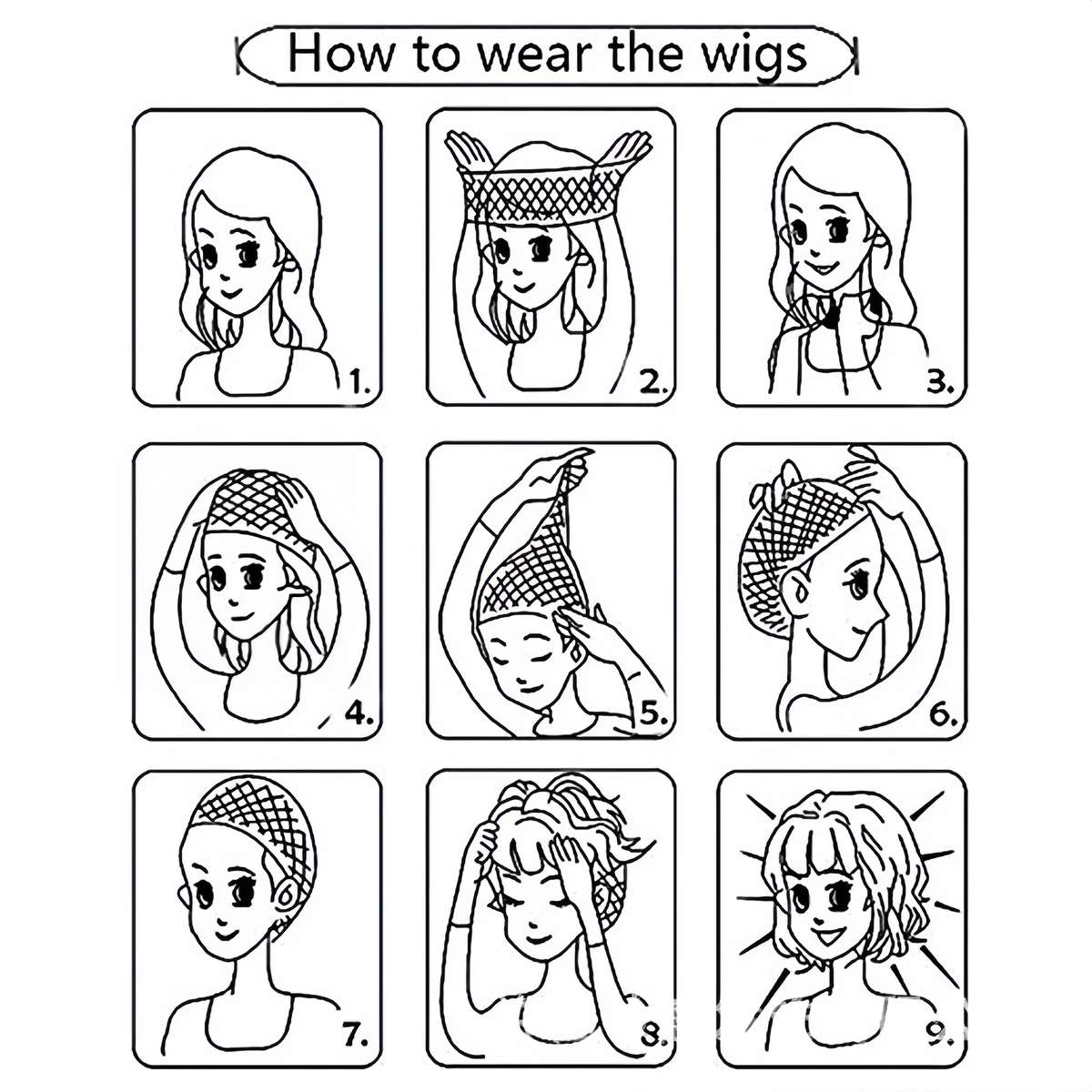 1Pc Black 10.16cm Fashion Design Wig