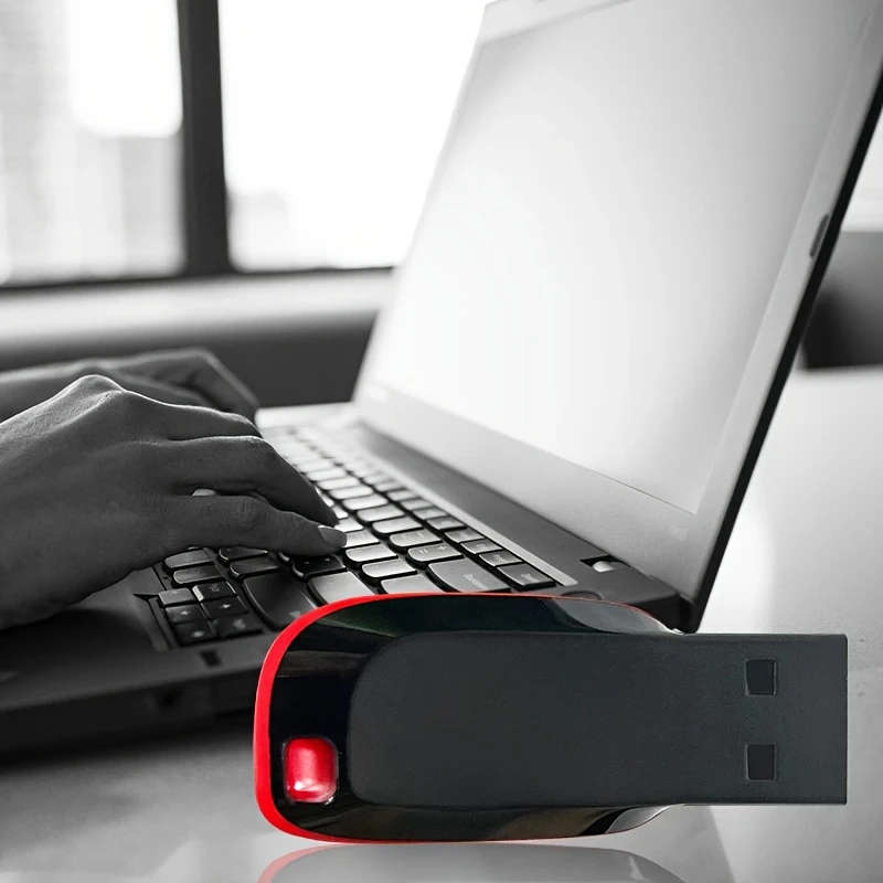 1pc High-Speed USB 2.0 Flash Drive 90GB Memory Stick Red Black for Computers Smart TVs Car Audio