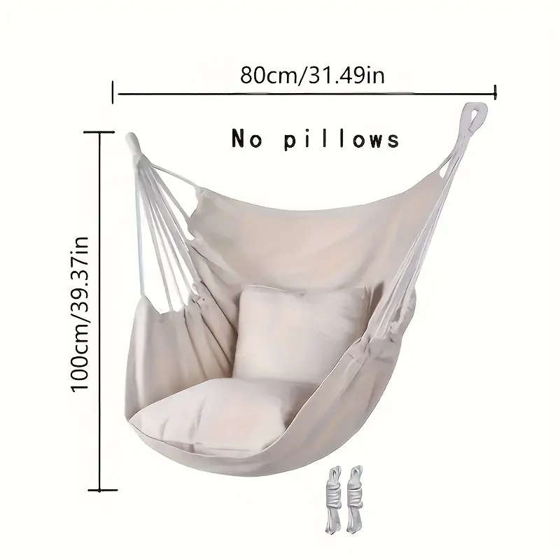 Canvas Hammock Chair - Multifunctional Indoor/Outdoor Swing - Grey