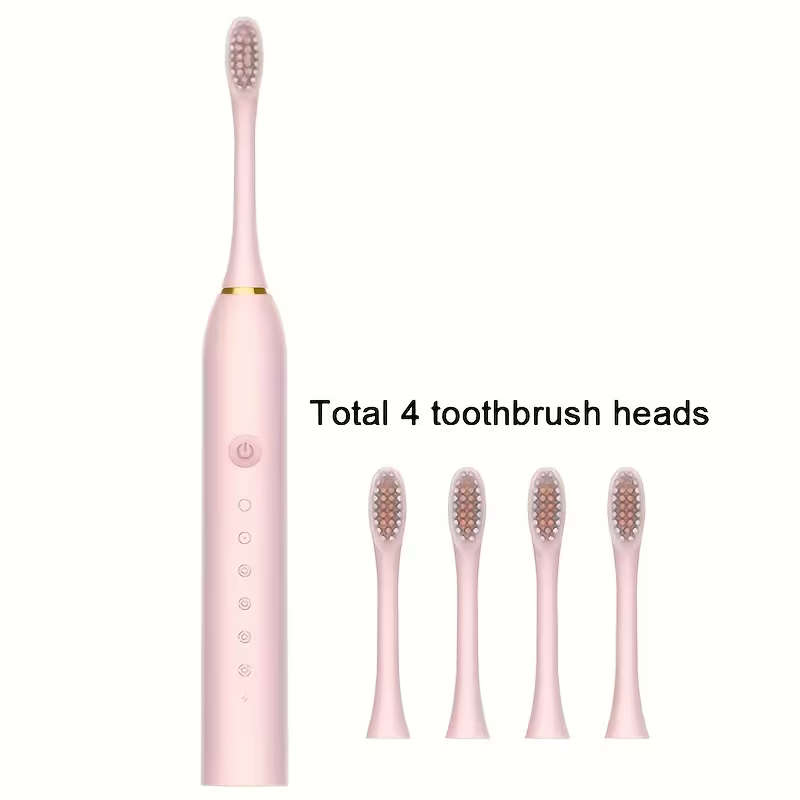 Rechargeable Electric Toothbrush 4 Brushes 6 Cleaning Modes 500mAh