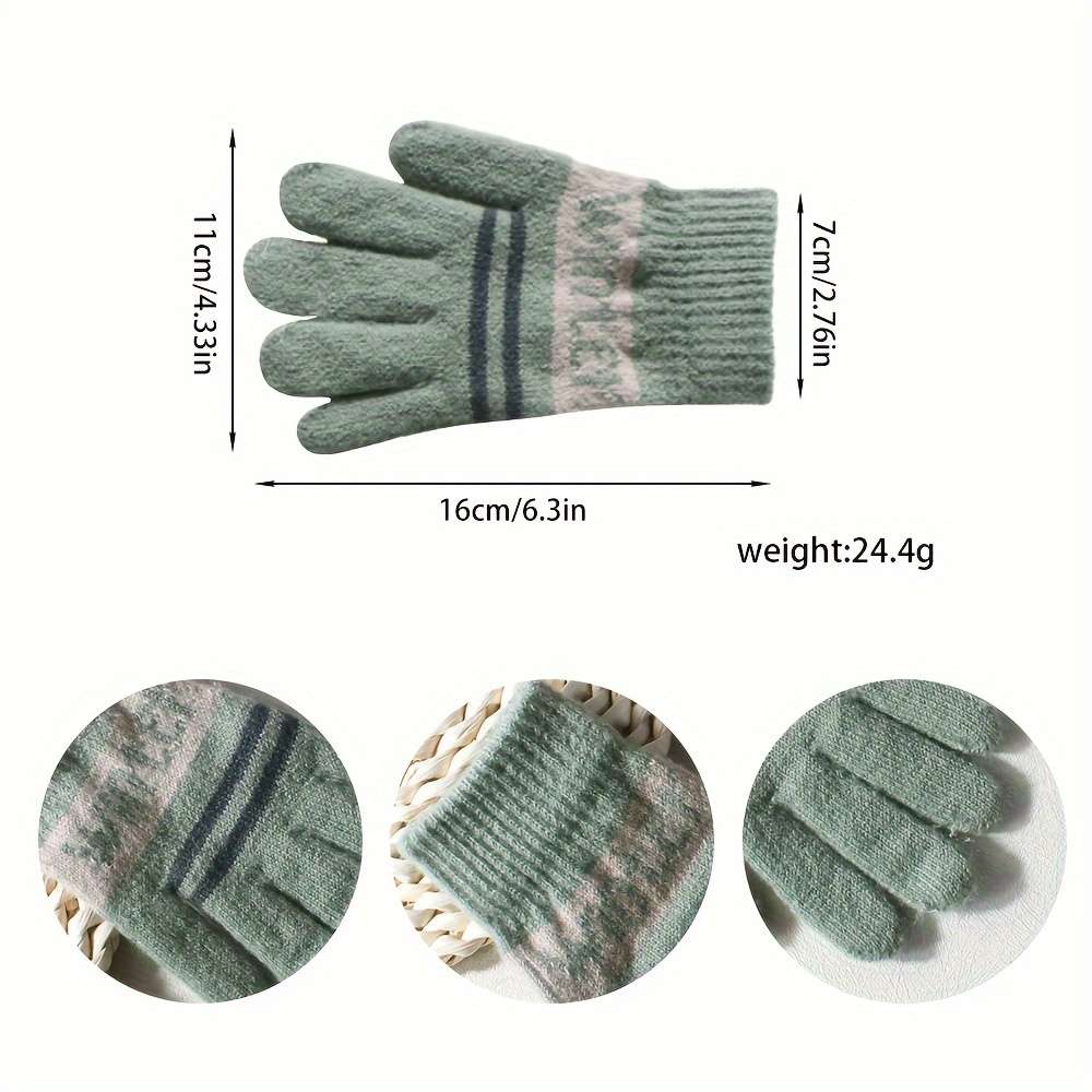 1 Pair Army Green Warm Gloves