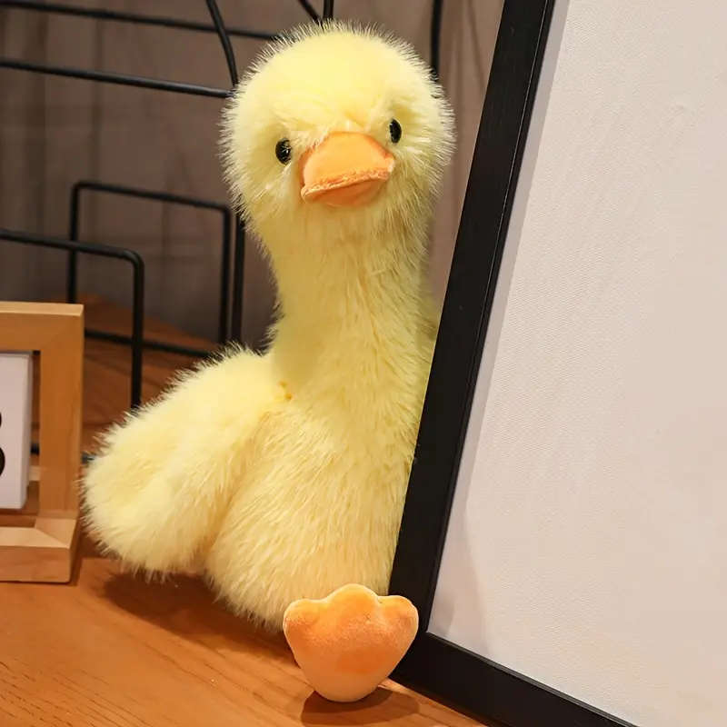 A Lifelike Yellow Plush Duck White