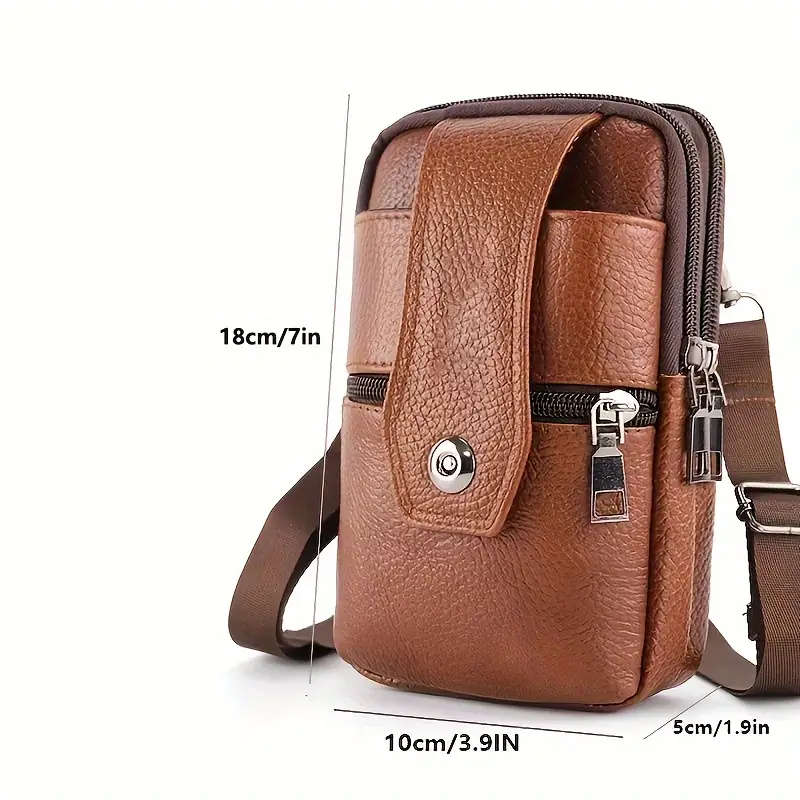 Genuine Leather Men's Satchel Bag, Multi-functional Bag For Outdoor Activities