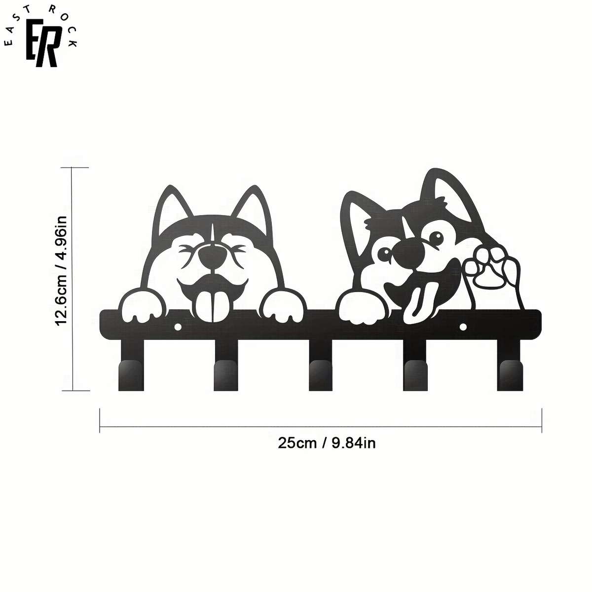 1pc Adorable Metal Dog-Themed Key Holder Rust-Resistant Wall-Mounted Multi-Functional Ho