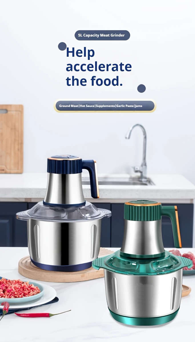 5L Multi-function Electric Chopper Food Processor