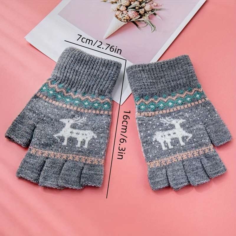 1 Pair Red Warm Gloves