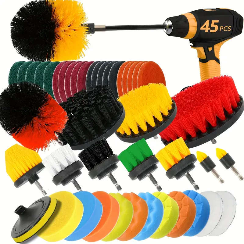 45-Piece Drill Brush Attachment Set