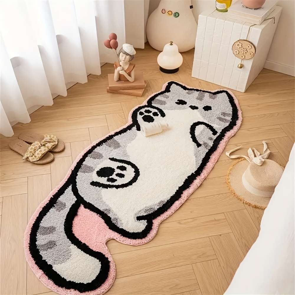 Belly cat Green edge 40x60cm 15.74x23.6inch Floor Mat