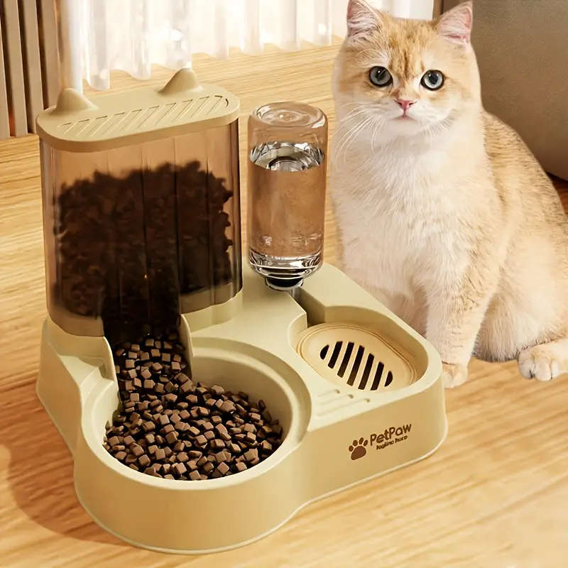 Automatic Gravity Feeding Cat and Dog Feeding System Grey